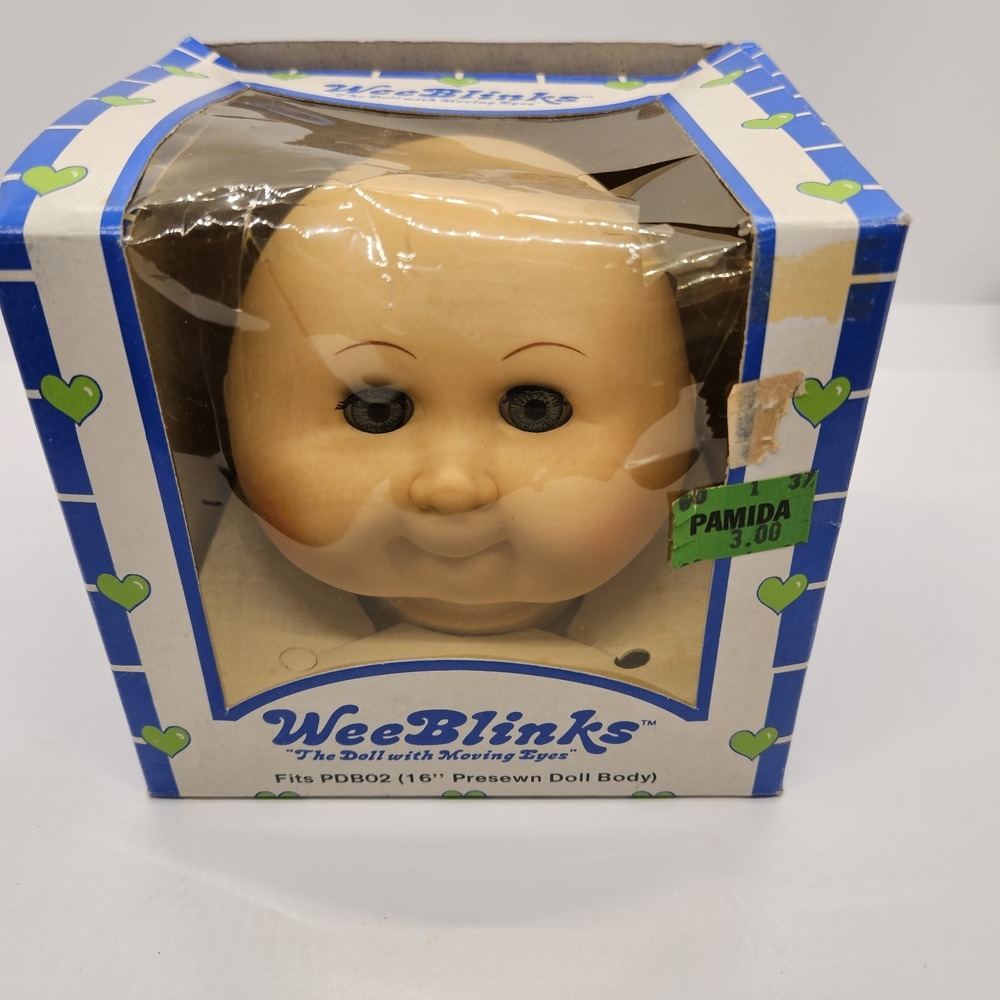 WeeBlinks Doll Head Moving Eyes Fits 16" Presewn Body PDB02‎ NEW w/ Sticker